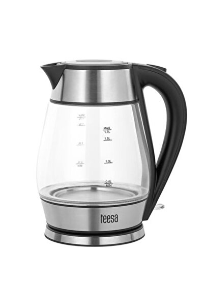 Teesa Fierbător electric fără fir de 1.7L, din oțel inoxidabil și sticlă