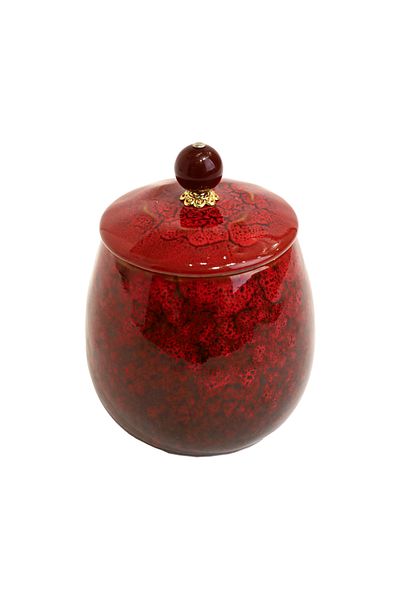 Generic Elegant ceramic tea and coffee sugar bowl (Dimensions: 7cm length * 11cm height) - Gradient red