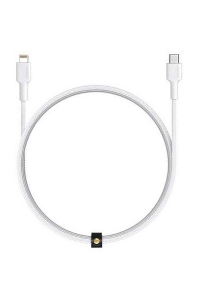 AUKEY Braided Nylon Sync & Charge MFI Cable USB-C To Lightning 1M NCL1 White