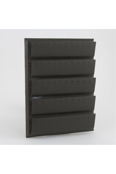 teknotrust Şık Siyah Deri Çok Katlı Küpe Standı, Organizer ve Dekoratif Kulla...