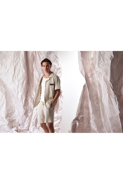 PROLET Gabardine Back Roba Detailed Men's Waffle Shirt