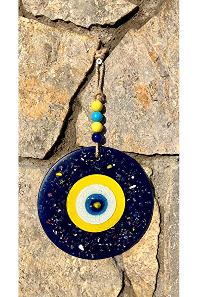 Store Balkon Süsü Duvar Dekorasyonu Sarı Lacivert Mozaik Cam Taşlı El Yapımı ...