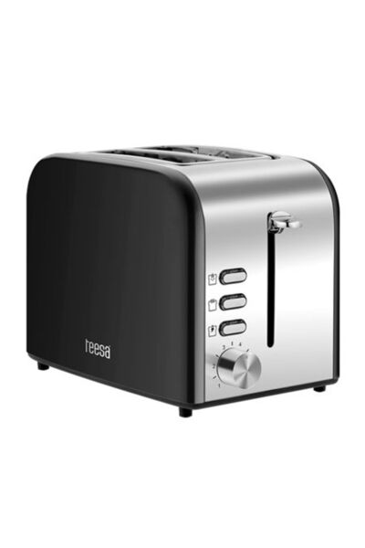 Teesa Тостер за две филийки от неръждаема стомана, 850W, 6 степени на препичане