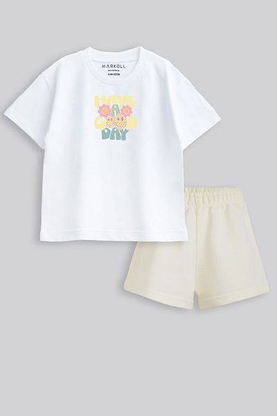 MARKOLL 5-12 years short sleeve summer children's bottoming set with shorts