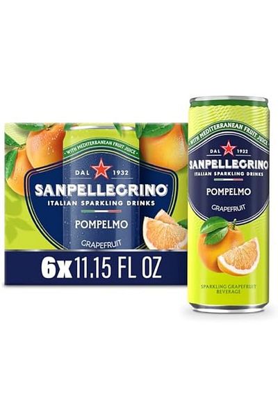 San Pellegrino Italian Sparkling Drink Pompelmo, Sparkling Grapefruit Beverage, 6 Pack of 11.5 Fl Oz