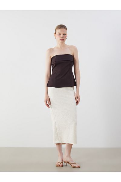 LC Waikiki Floral Tube Skirt with Zipper at the Waist