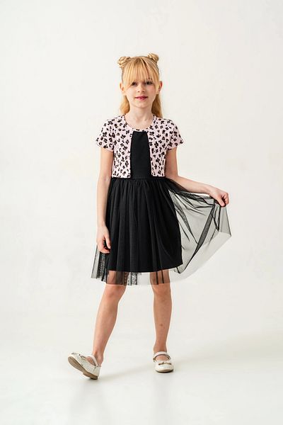 My Hanne Flower Patterned Bolero Detailed Girl's Dress 008