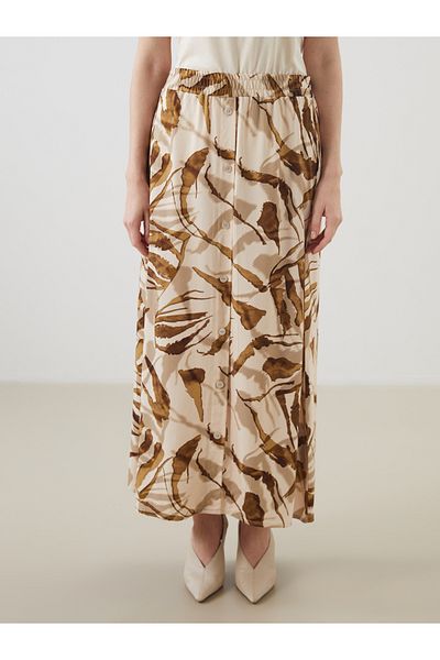 LC Waikiki Patterned A-Line Skirt with Elastic Waist