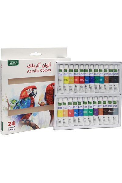 Roco مجموعة ألوان أكريليك - 24 لونًا متنوعًا