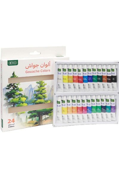 Roco مجموعة ألوان الغواش - ٢٤ لونًا متنوعًا