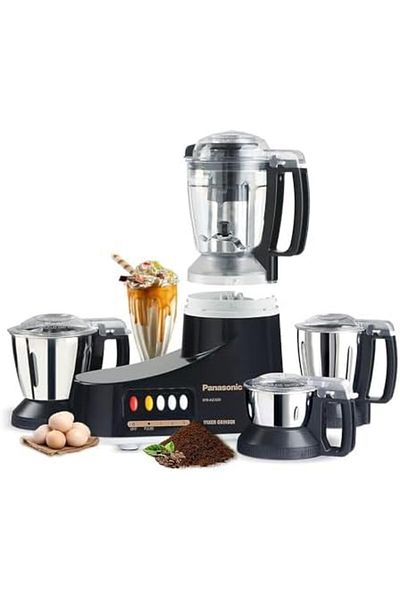 PANASONIC Super Mixer Grinder, 1000W, Mx-Ac400, Black, 3 Stainless Steel Jars, 1 Juicer Jar