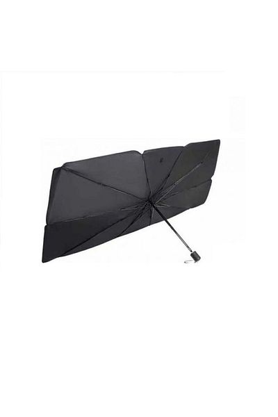 Generic Parasolar auto pliabil, formă de umbrelă, negru-argintiu