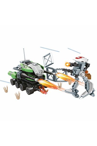 sunman oyuncak War Tank and Robot Play Set 22611 334 Pieces 00004404
