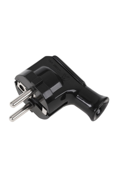 Lechpol Black Schuko Plug 90° Angle WT-35