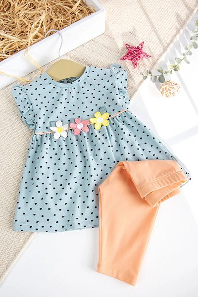 Babymod Floral Summer Double Girl's Suit with Leggings