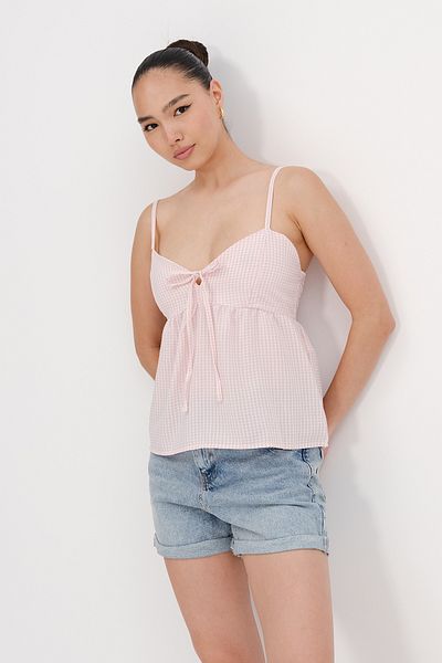 Addax Μπλούζα με λουράκι με σχέδιο Gingham A17277-A11