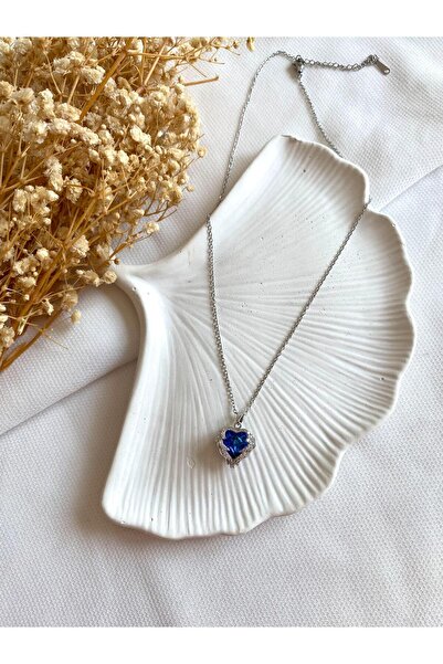 saren aksesuar & takı kalpli taşlı kadın kolye