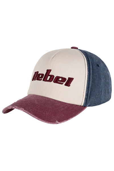 Rebel Șapcă unisex din bumbac, cu logo, ajustabilă, albastru-violet