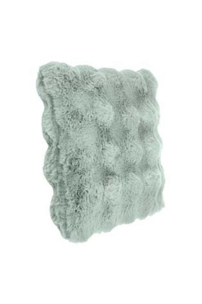 OEM Winter Decorative Pillow Faux Fur Mint Green with Relief Pattern for Couch 40 x 40 cm