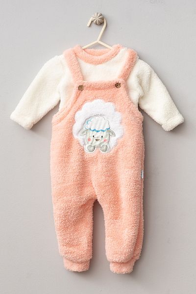 Teddy Pie Cute Lamb Patterned Wellsoft Salopet Jumpsuit