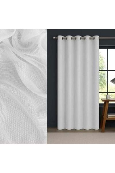OEM White Decorative Curtain with Rings 140 x 260 cm