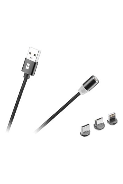 Rebel MAGNETIC USB CABLE 3 IN 1 100CM BLACK