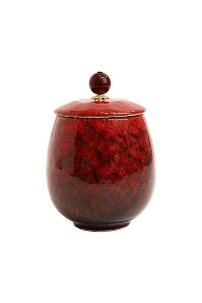 Generic Elegant ceramic tea and coffee sugar bowl (Dimensions: 7cm length * 11cm height) - Gradient red