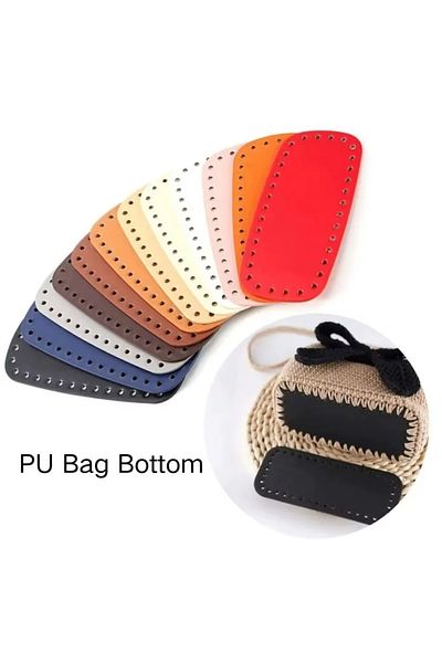 HOBİ 1 Piece Faux Leather Knitted Bag Base 20X9 cm - Handmade Bag Base Leather Base Piece