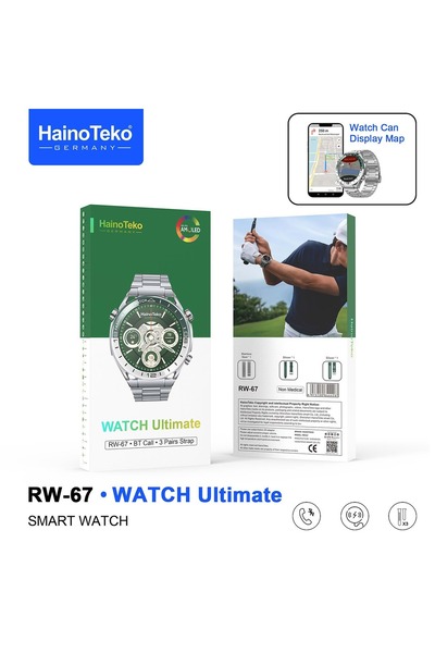 KAZEMTECH Haino Teko RW67 Akıllı Saat Harita Okuma Özellikli