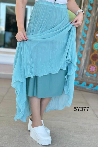 İnce Topuk Lined Chiffon Skirt 5Y377
