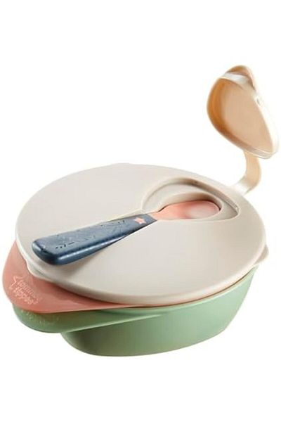 tommee tippee Easy-to-Use Bowls with Lid/Spoon from Tommee Tippee - Set of 2 - Color May Vary (Green)