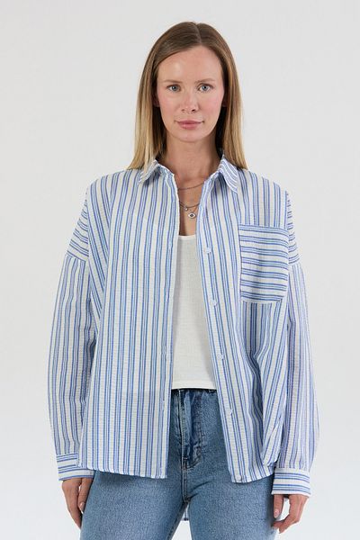 Fulla Moda Cămașă oversize cu corp în dungi