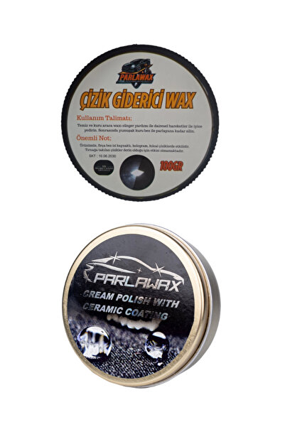 parlawax 2 li Set Çizik Giderici Wax+Seramik Katkılı Krem Cila 100'er gr