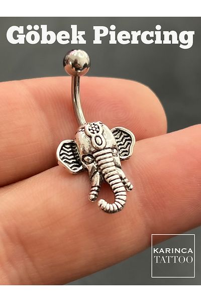 Karınca Piercing Ganesh Elephant Belly Piercing Yoga Meditation Zen Chakra Nirvana Krishna Hindu Belly Piercing