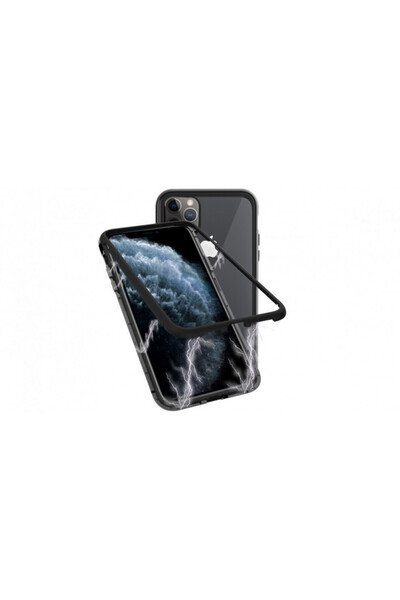BLACK Carcasă neagră pentru Apple iPhone 11 PRO MAX, potrivire perfectă, cu s...