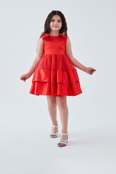 Modaviki Girls' Fluffy Tutu Evening Dress Red Kvc939
