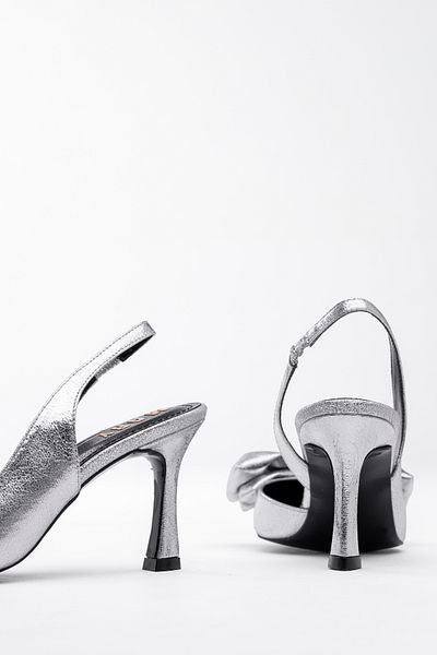 Tasarım Shiny Patent Leather Bow Detail Mary Brand Slingback Heels Women's Stiletto Evening Dress Heels