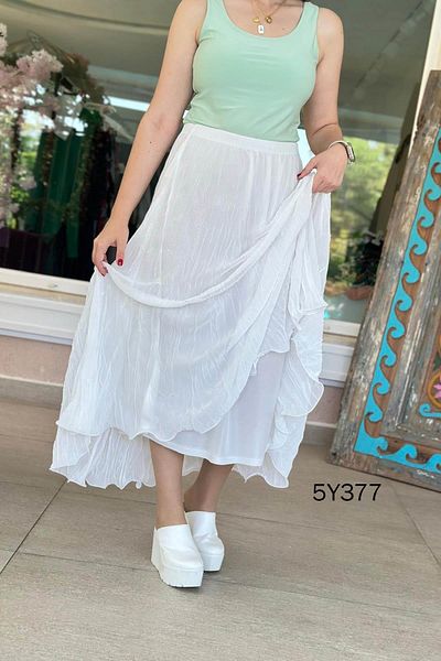 İnce Topuk Lined Chiffon Skirt 5Y377