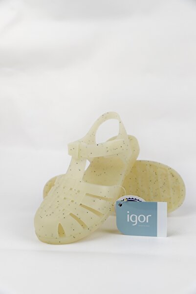 IGOR Igor 30-34 Numra Intermediate Classica V.Black Glitter Sandals - Cream