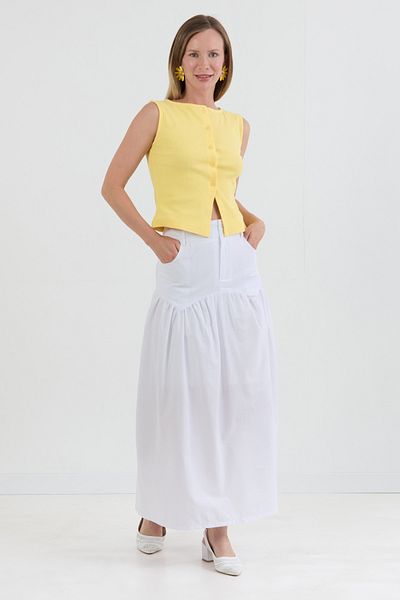 Fulla Moda Τσέπη με κουμπιά Φούστα από τερικότον