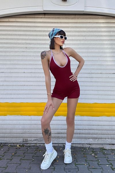 New Now Rope Strap Neck Tie Camisole Jumpsuit