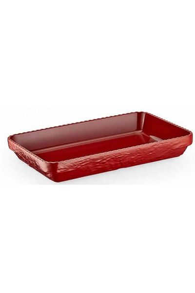 Raki Deep melamine rectangular serving platter RAKI OLIE RED 24x35.6x5.2cm