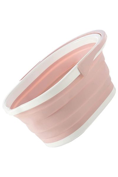 Bukate Silicone Foldable Bucket, with Plastic Handle, 15L, Pink, Bukate®