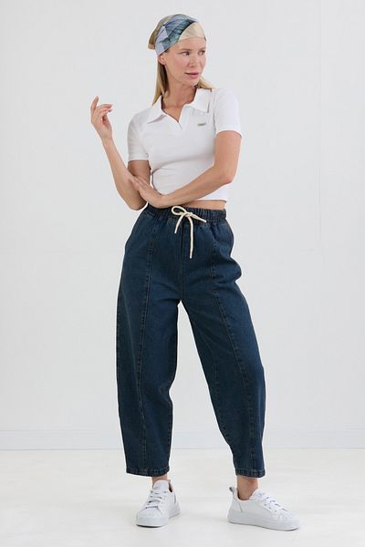 Fulla Moda Tricou Crop cu guler polo cu detaliu accesoriu pentru guler