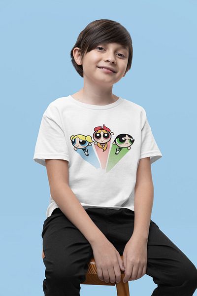 SEVBANO Tricou pentru copii unisex cu desene animate Power Puff Girls (vârsta 1-12)