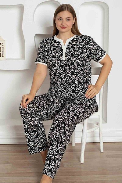Farya Home X-Dreamy Plus Size Lycra Cotton Floral Short Sleeve Pajamas Set