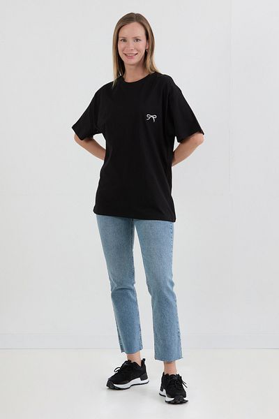 Fulla Moda Ribbon Embroidered Oversize T-Shirt