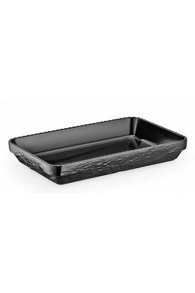 Raki Deep melamine rectangular serving platter RAKI OLIE BLACK 24x35 6x5.2cm