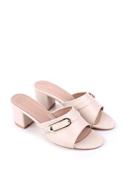 Papuçsepeti Shoe Basket Ll106 Belt Buckle Daily Women's Slippers