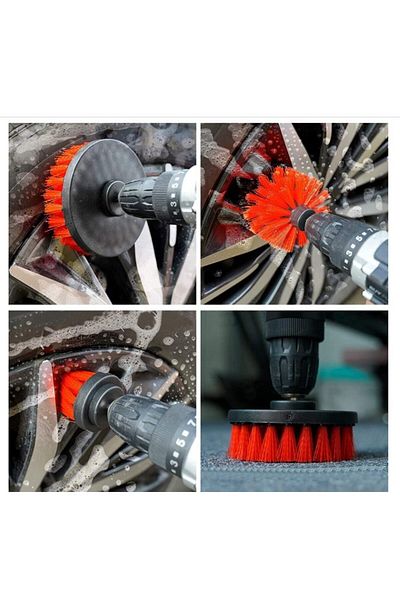 bzstore Set 12 accesorii pentru curățarea mașinii, Flippy, interior și exterior, roșu